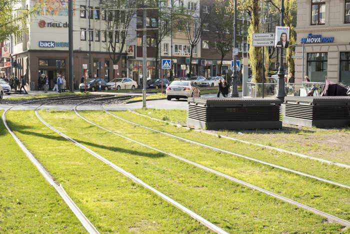 Rasengleis am Chlodigplatz