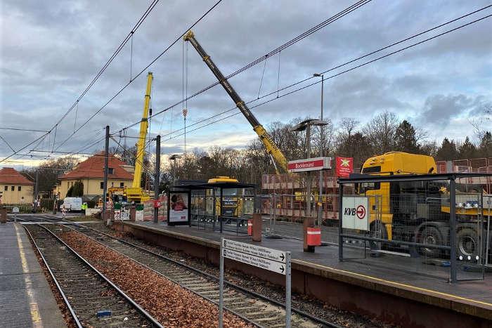 Krne an der Grobaustelle der Ladestation